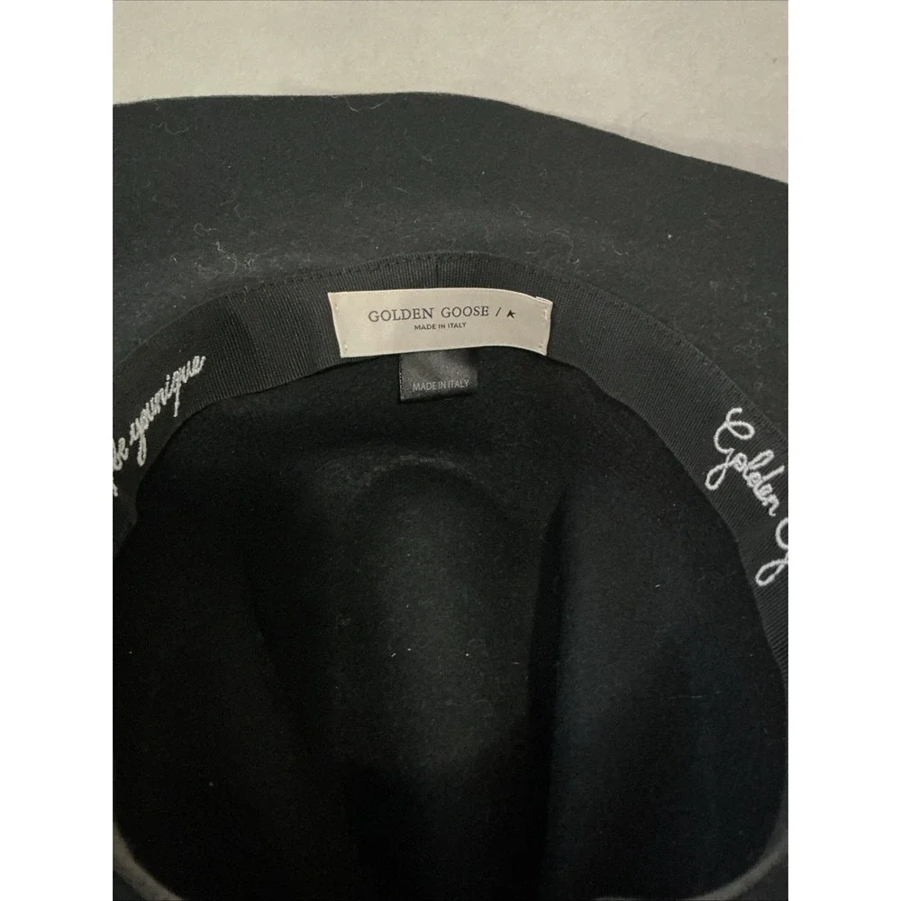 Golden Goose Wool & Leather Fedora - Black - 22